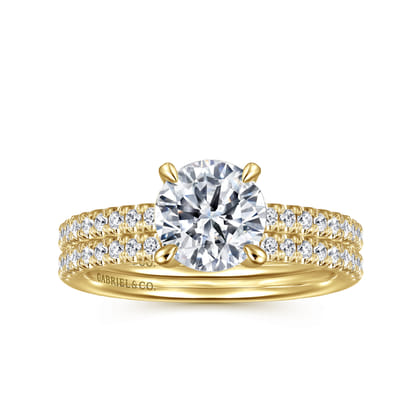 Stasia - 14K Yellow Gold Round Diamond Engagement Ring