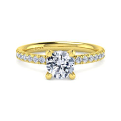 14K Yellow Gold Round Diamond Engagement Ring