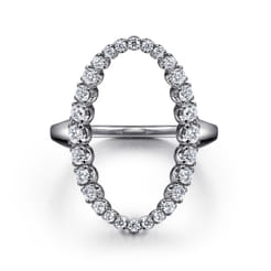 Statement Fashion Ring 14K White Gold Diamond 0.5ct