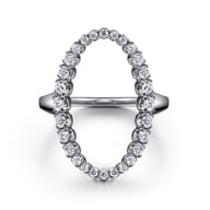 Statement Fashion Ring 14K White Gold Diamond 0.5ct