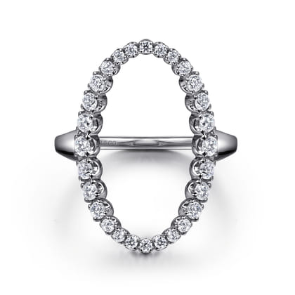 Statement Fashion Ring 14K White Gold Diamond 0.5ct