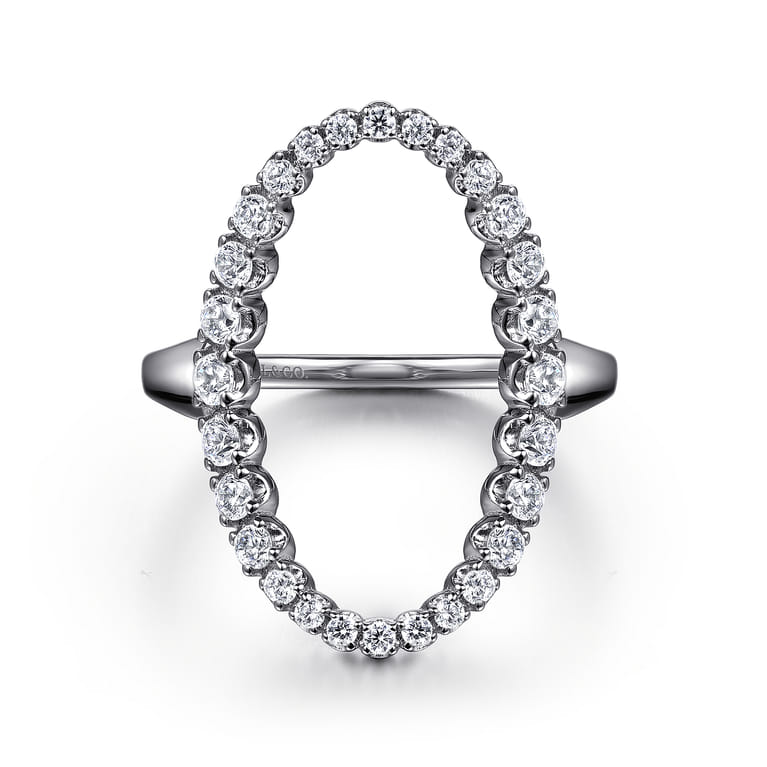 Statement Fashion Ring 14K White Gold Diamond 0.5ct - 0.5 ct - Shot 1