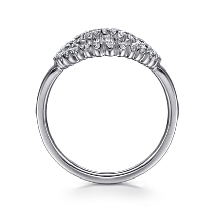 Statement Fashion Ring 14K White Gold Diamond 0.5ct