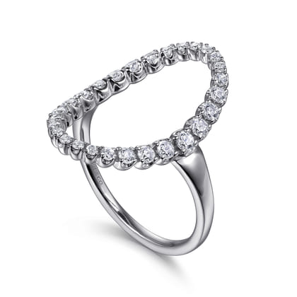 Statement Fashion Ring 14K White Gold Diamond 0.5ct