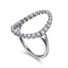 Statement Fashion Ring 14K White Gold Diamond 0.5ct - 0.5 ct
