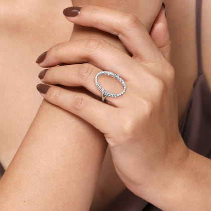 Statement Fashion Ring 14K White Gold Diamond 0.5ct