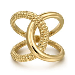 Statement Fashion Ring 14K Yellow Gold Bujukan