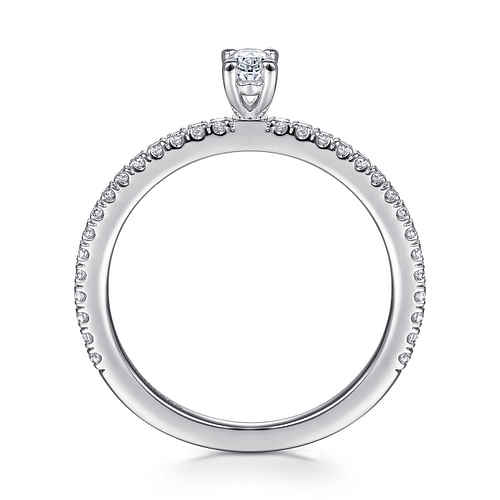 Stefanie - 14K White Gold Oval Diamond Engagement Ring - 0.19 ct - Shot 2