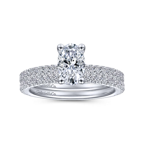 Stefanie - 14K White Gold Oval Diamond Engagement Ring - 0.19 ct - Shot 4