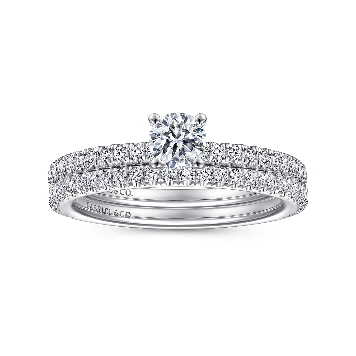 Stefanie - 14K White Gold Round Diamond Engagement Ring - 0.19 ct - Shot 4