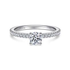 Stefanie - 14K White Gold Round Diamond Engagement Ring