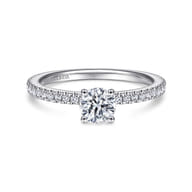 Stefanie - 14K White Gold Round Diamond Engagement Ring