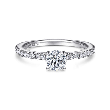 Stefanie - 14K White Gold Round Diamond Engagement Ring