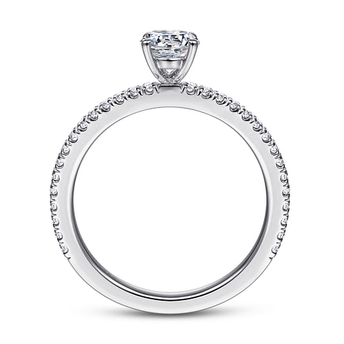 Stefanie - 14K White Gold Round Diamond Engagement Ring - 0.19 ct - Shot 2