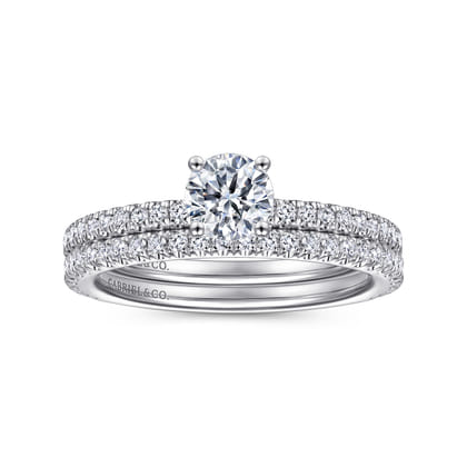 Stefanie - 14K White Gold Round Diamond Engagement Ring