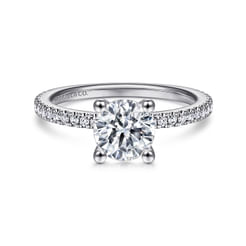 Stefanie - 14K White Gold Round Diamond Engagement Ring