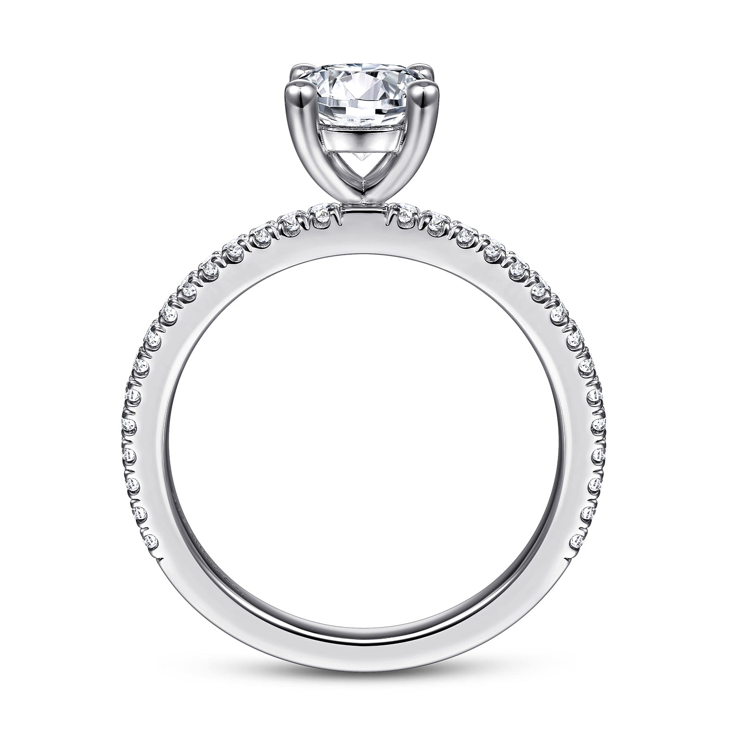 Stefanie - 14K White Gold Round Diamond Engagement Ring