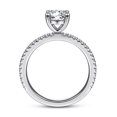 Stefanie - 14K White Gold Round Diamond Engagement Ring - 0.19 ct - Shot 2