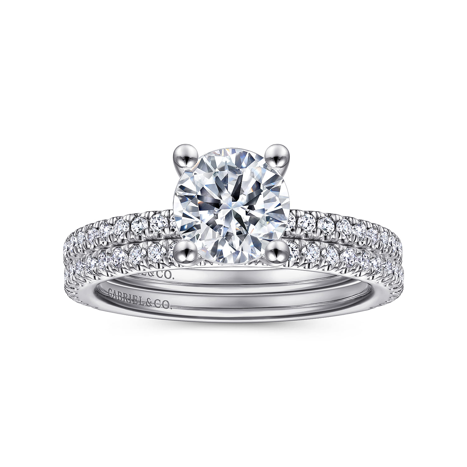 Stefanie - 14K White Gold Round Diamond Engagement Ring