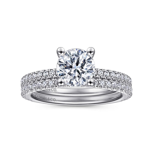 Stefanie - 14K White Gold Round Diamond Engagement Ring - 0.19 ct - Shot 4