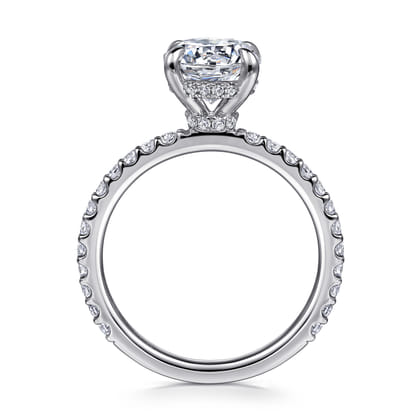 Stefie - 14K White Gold Round Diamond Engagement Ring