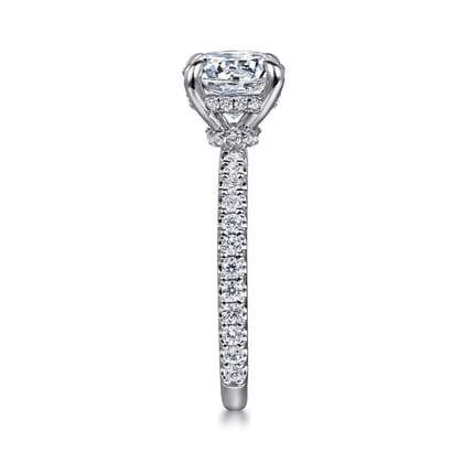 Stefie - 14K White Gold Round Diamond Engagement Ring