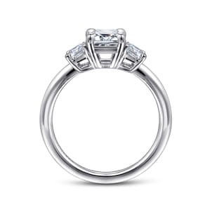Stephi - 14K White Gold Emerald Cut Three Stone Diamond Engagement Ring