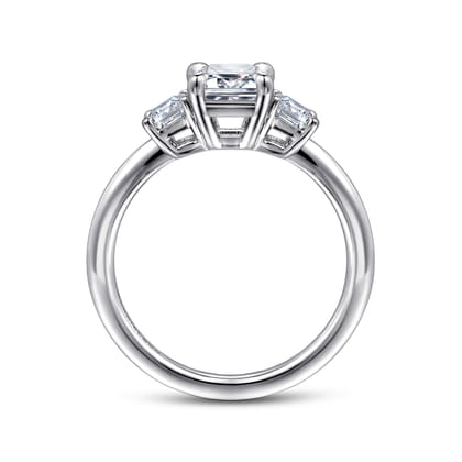 Stephi - 14K White Gold Emerald Cut Three Stone Diamond Engagement Ring