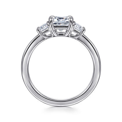 Stephi - 14K White Gold Emerald Cut Three Stone Diamond Engagement Ring