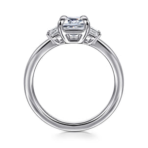 Stephi - 14K White Gold Emerald Cut Three Stone Diamond Engagement Ring