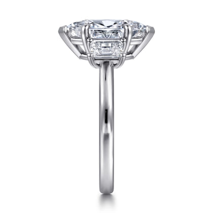 Stephi - 14K White Gold Marquise Shape Three Stone Diamond Engagement Ring