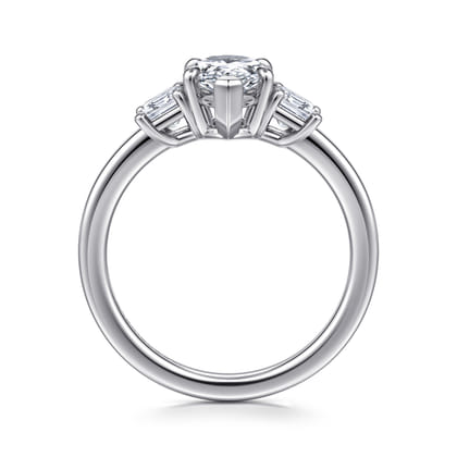 Stephi - 14K White Gold Pear Shape Three Stone Diamond Engagement Ring