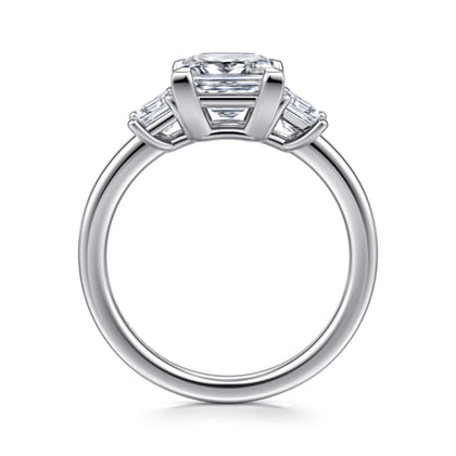 Stephi - 14K White Gold Princess Cut Three Stone Diamond Engagement Ring