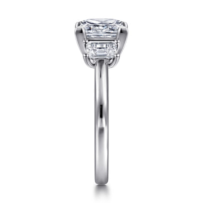 Stephi - 14K White Gold Princess Cut Three Stone Diamond Engagement Ring