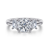 Stephi - 14K White Gold Round Three Stone Diamond Engagement Ring