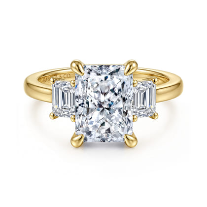 Stephi - 14K Yellow Gold Radiant Cut Three Stone Diamond Engagement Ring