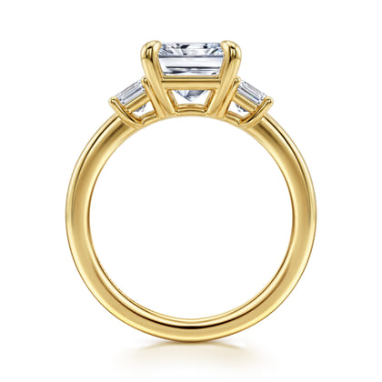 Stephi - 14K Yellow Gold Radiant Cut Three Stone Diamond Engagement Ring