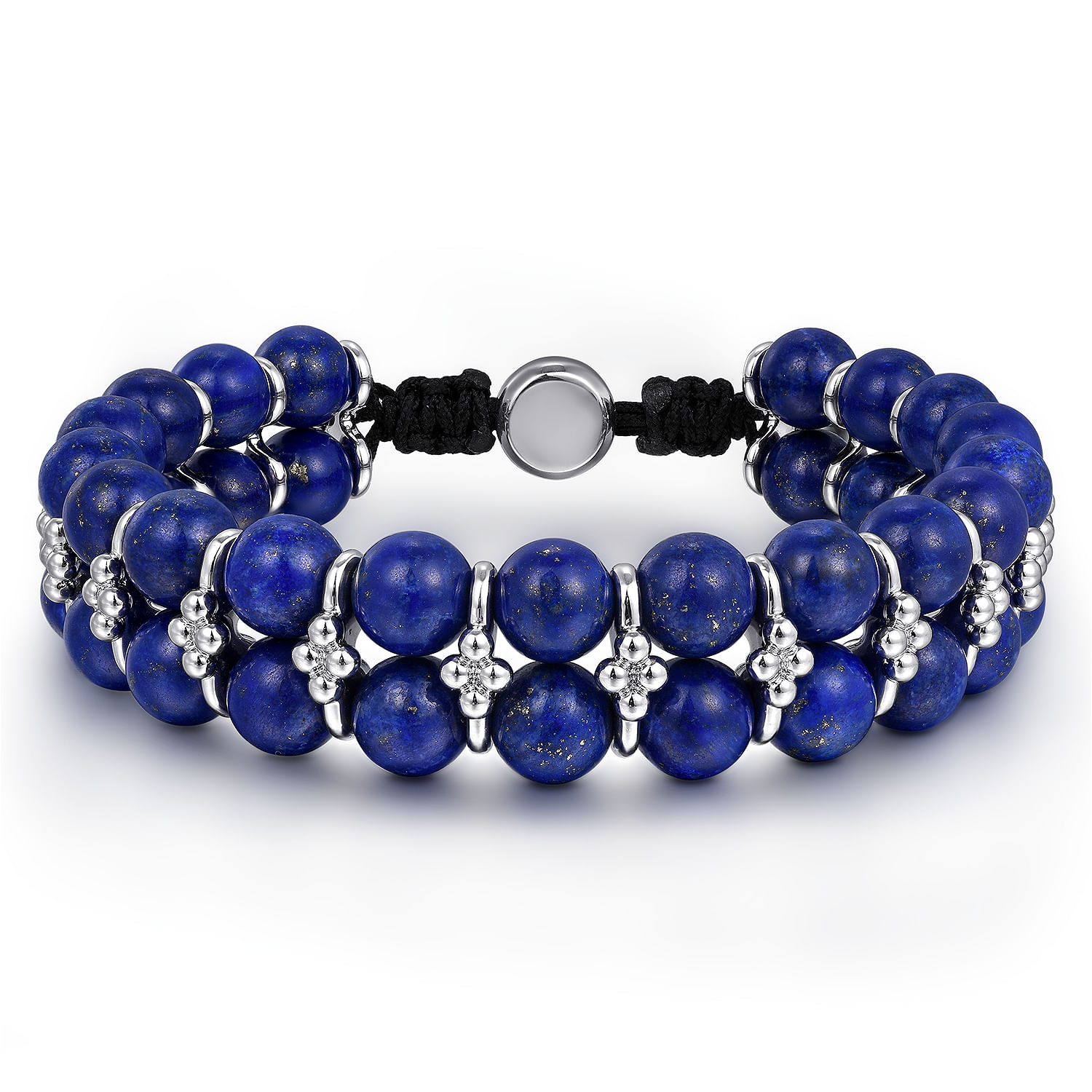 Sterling Silver 8mm Lapis Beaded Bracelet
