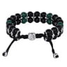 Sterling Silver 8mm Onyx and Malachite Beaded Bracelet