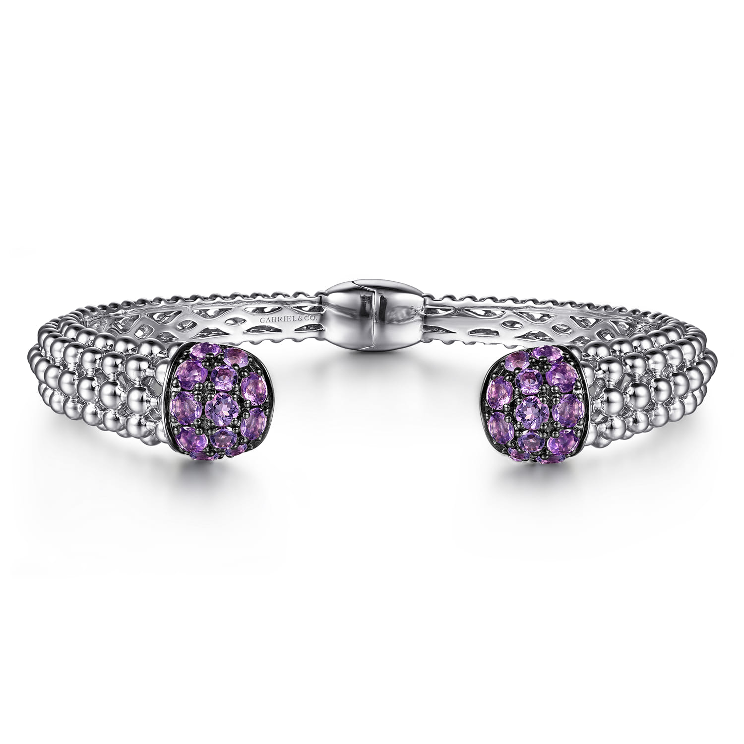 Sterling Silver Amethyst Bujukan Bangle - Shot 1