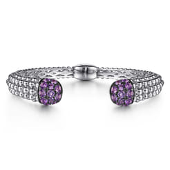 Sterling Silver Amethyst Bujukan Bangle