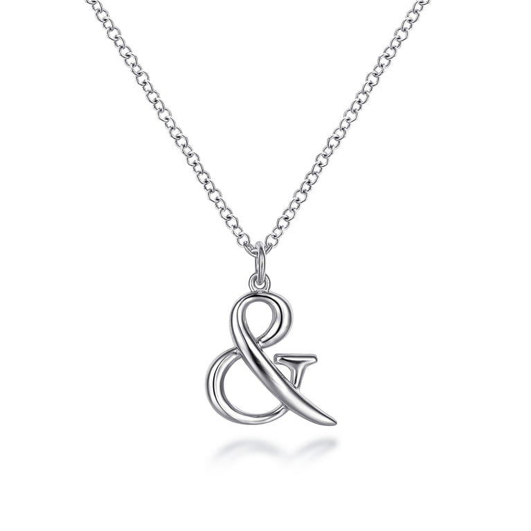 Sterling Silver Ampersand Necklace - Shot 1
