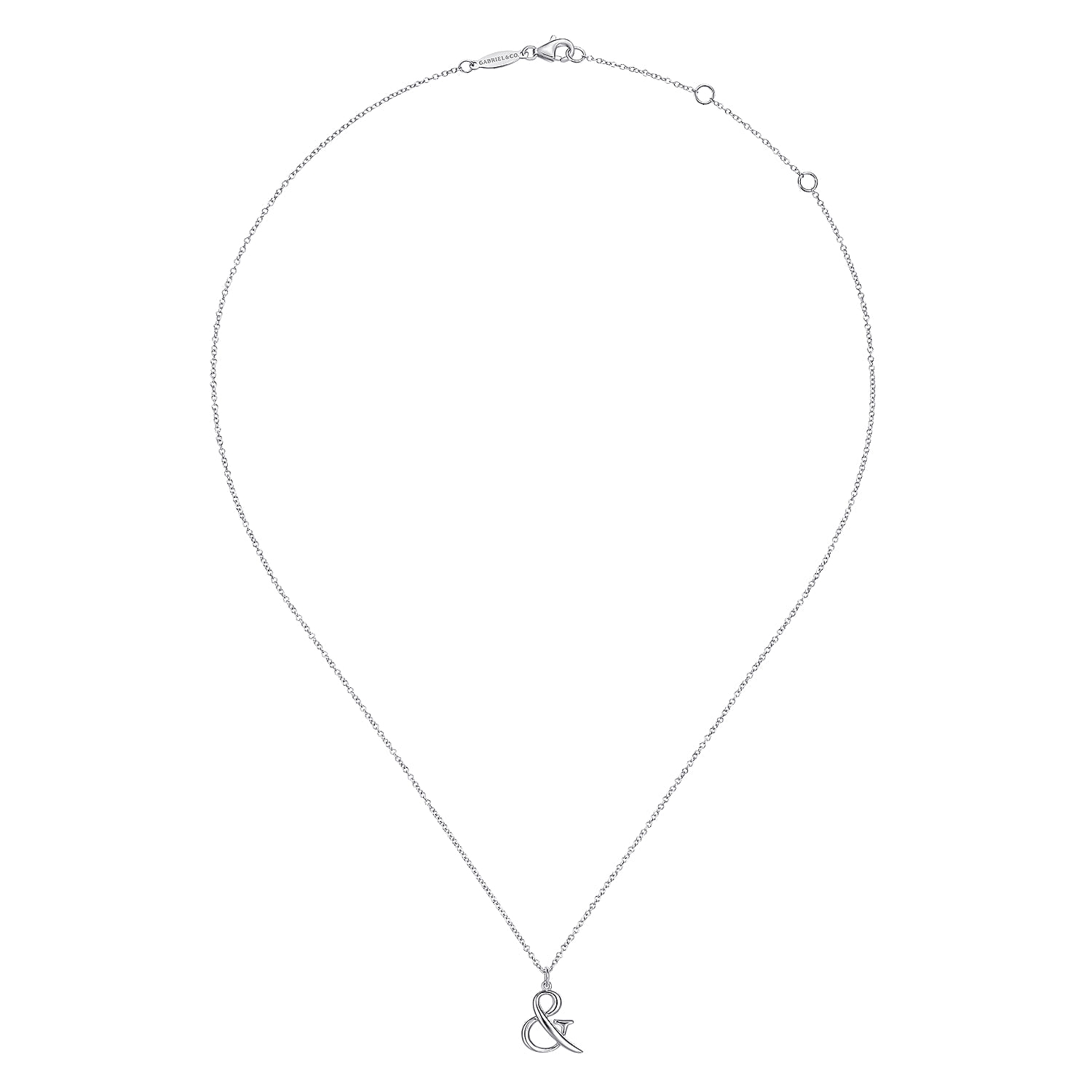 Sterling Silver Ampersand Necklace - Shot 2