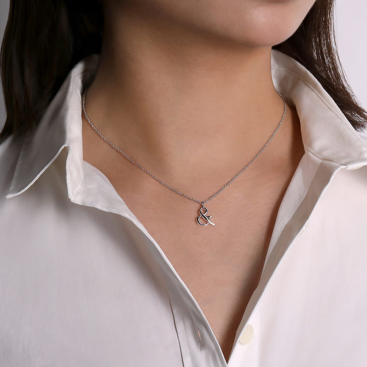 Sterling Silver Ampersand Necklace - Shot 3