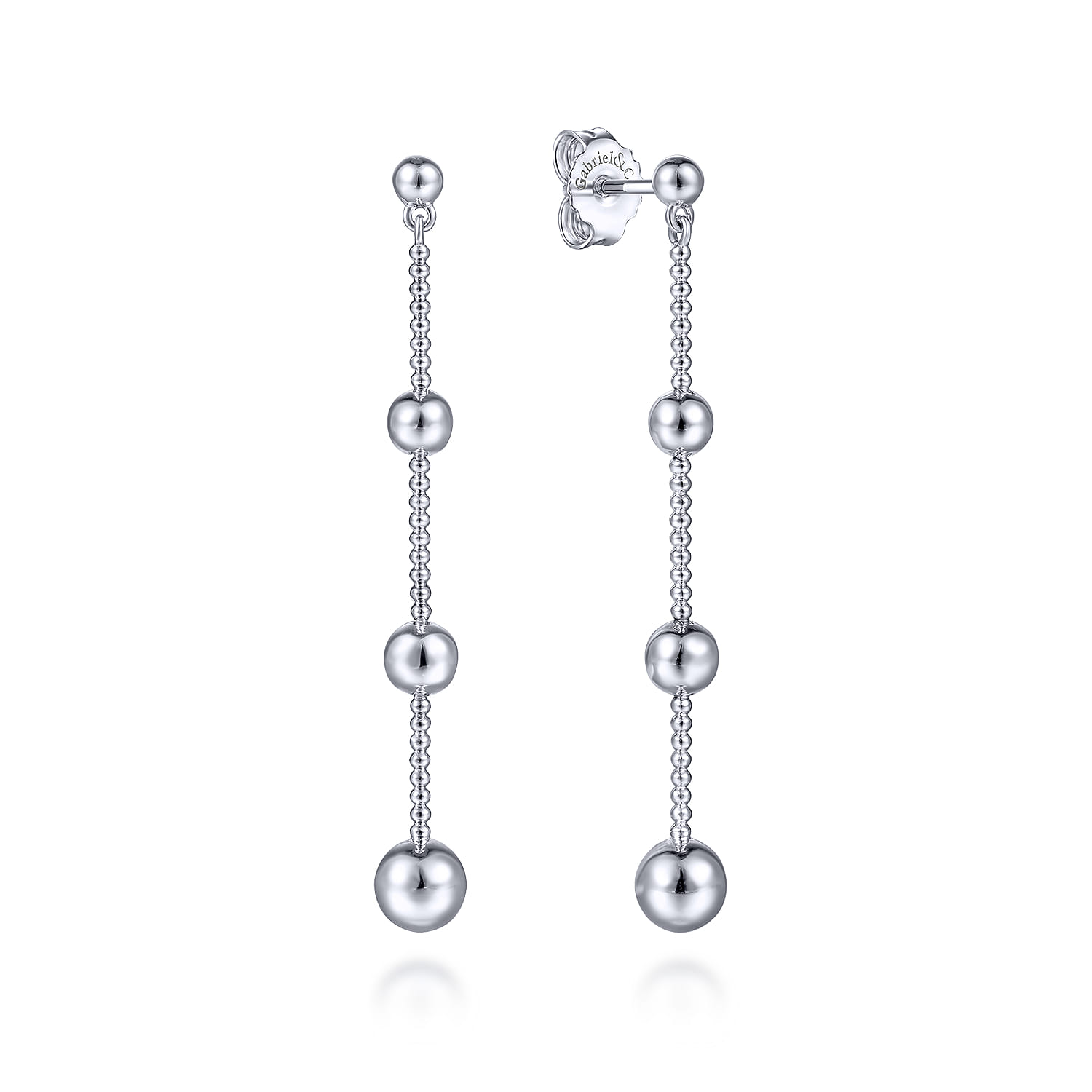 Sterling Silver Beaded Drop Earrings - Shot 1