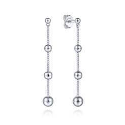 Sterling Silver Beaded Drop Earrings