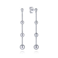 Sterling Silver Beaded Drop Earrings