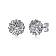 Sterling Silver Beaded Stud Earrings