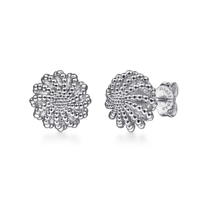 Sterling Silver Beaded Stud Earrings