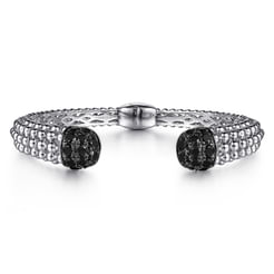 Sterling Silver Black Spinel Bujukan Bangle
